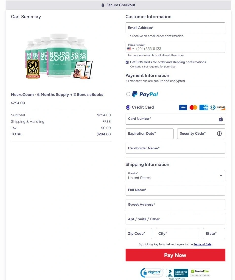 Secure Checkout Form